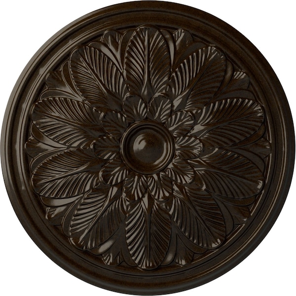 Ekena Millwork Bordeaux Ceiling Medallion (Fits Canopies up to 3 1/4"), Hand-Painted Bronze, 22 5/8"OD x 1 3/4"P CM22BOBZS - main